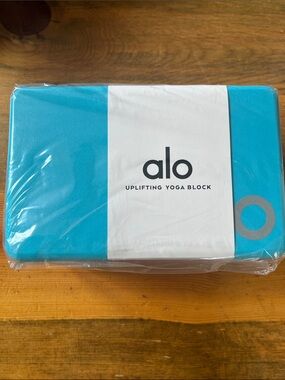 Alo Uplifting Yoga Block in Bright Teal/Silver